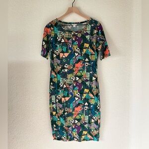 LulaRoe Jack Skellington Nightmare Before Christmas Julia Fitted Midi Dress